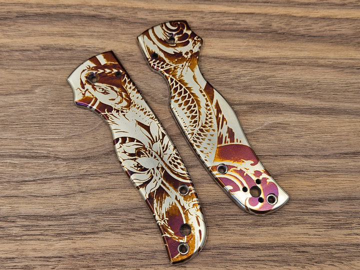 CLR Spyderco Shaman<br>Titanium Standard<br>Koi Fish Heat ano