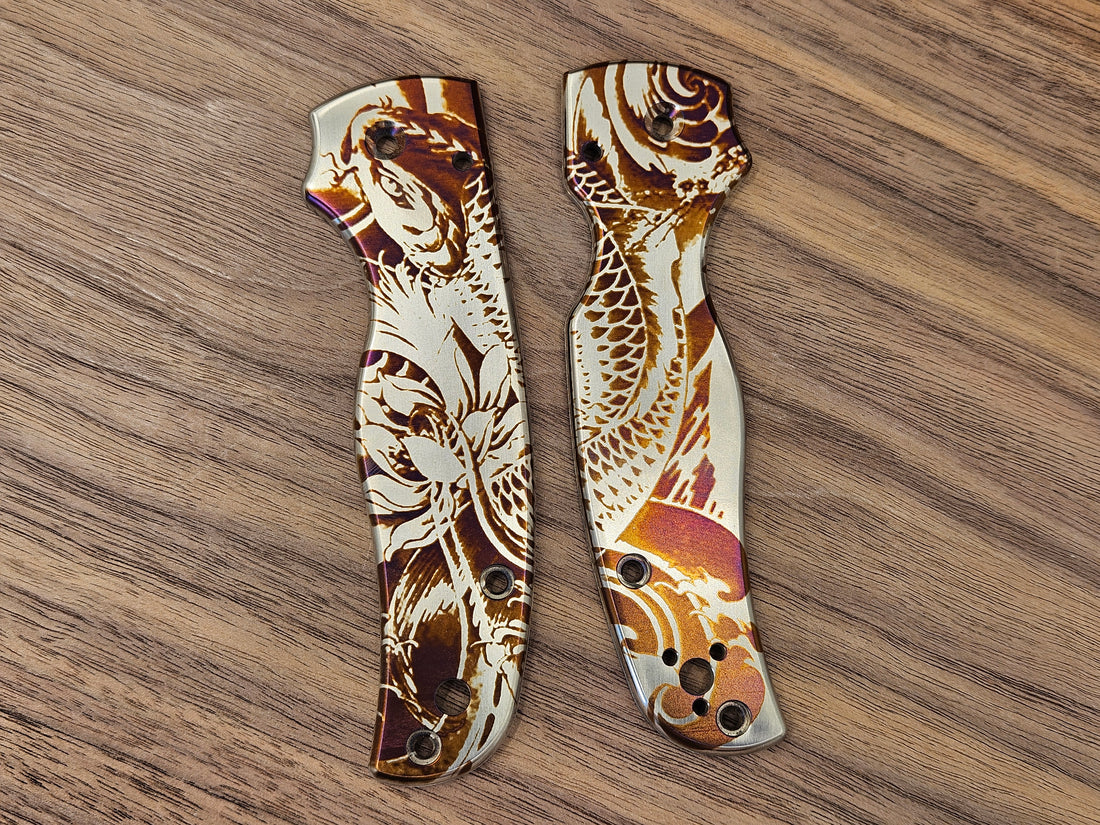 CLR Spyderco Shaman<br>Titanium Standard<br>Koi Fish Heat ano