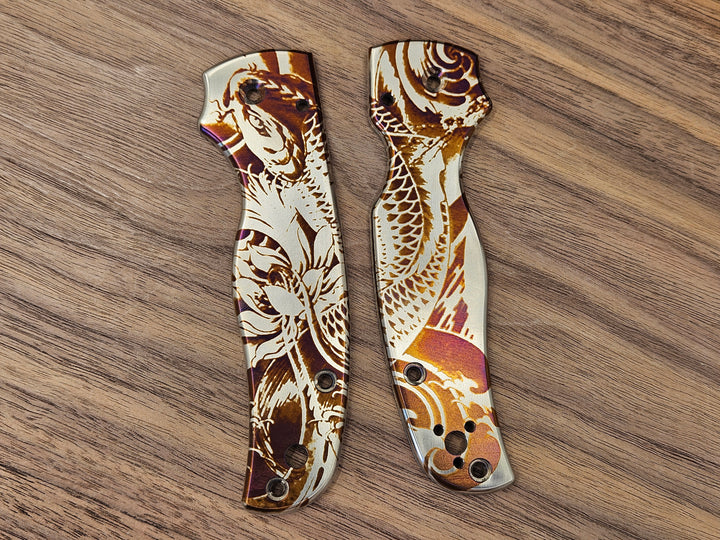 CLR Spyderco Shaman<br>Titanium Standard<br>Koi Fish Heat ano
