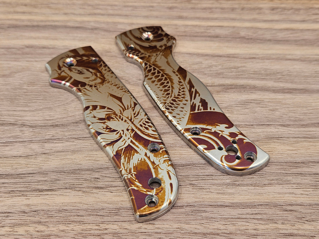 CLR Spyderco Shaman<br>Titanium Standard<br>Koi Fish Heat ano