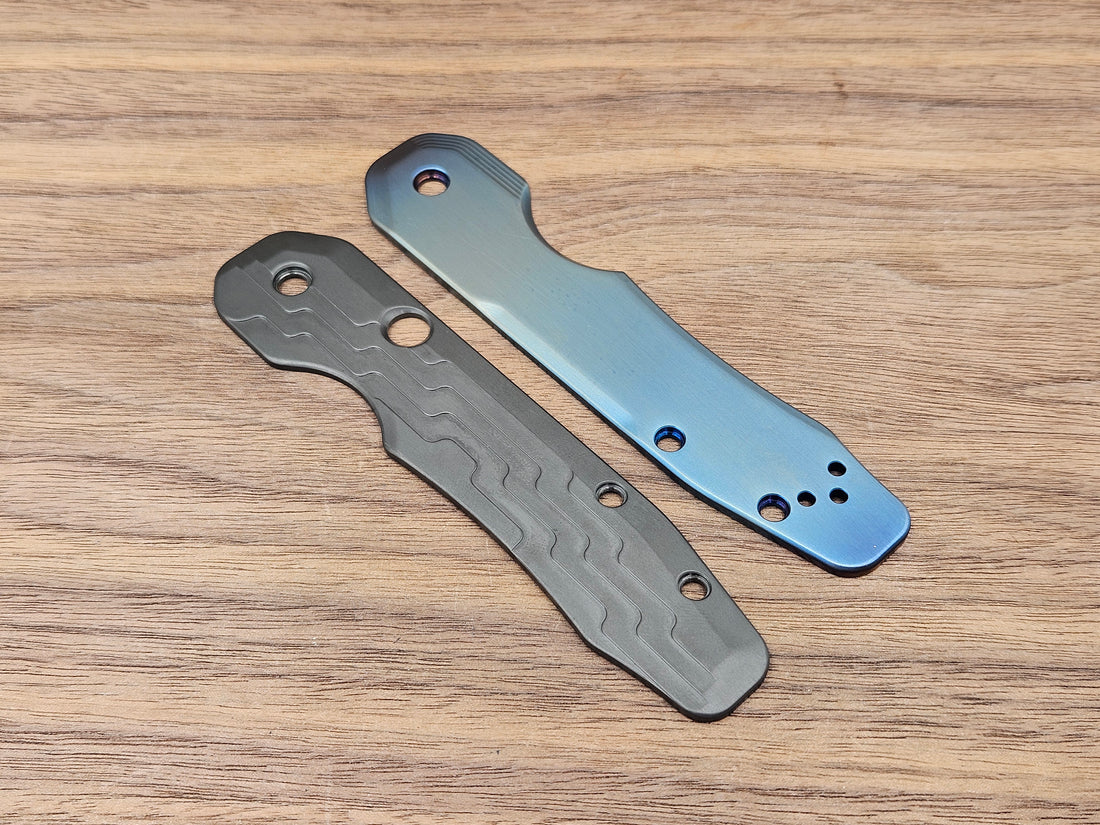 CLR Spyderco Smock<br>Titanium Zirconium Standard<br>Pleated edge Black Flamed