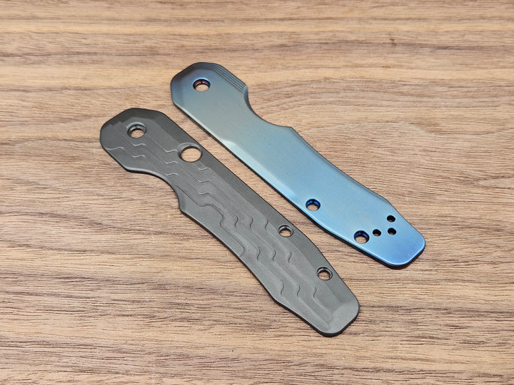 CLR Spyderco Smock<br>Titanium Zirconium Standard<br>Pleated edge Black Flamed