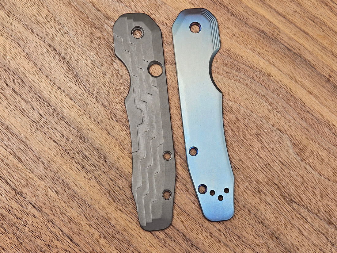 CLR Spyderco Smock<br>Titanium Zirconium Standard<br>Pleated edge Black Flamed