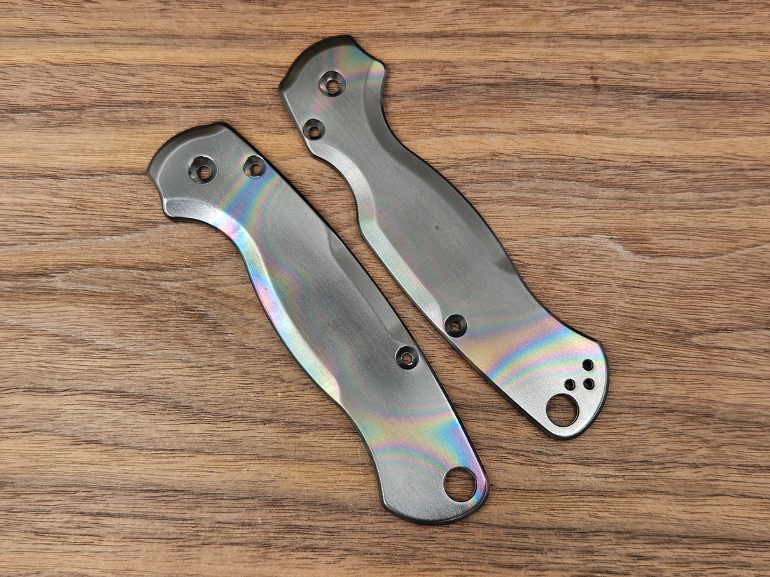 CLR Spyderco Paramilitary 2<br>Zirconium Standard<br>Oil Slick Polished