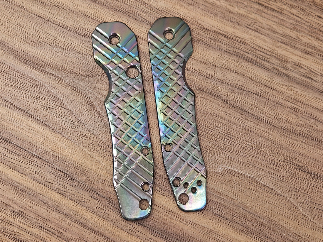 CLR Spyderco Smock<br>Zirconium Frag<br>Oil Slick Polished