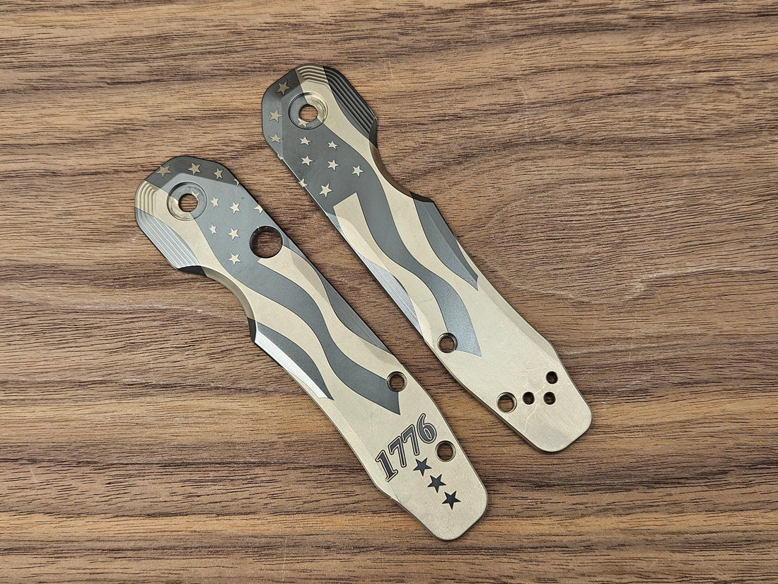 CLR Spyderco Smock 2.0<br>Titanium Standard J4th 1776 engraving