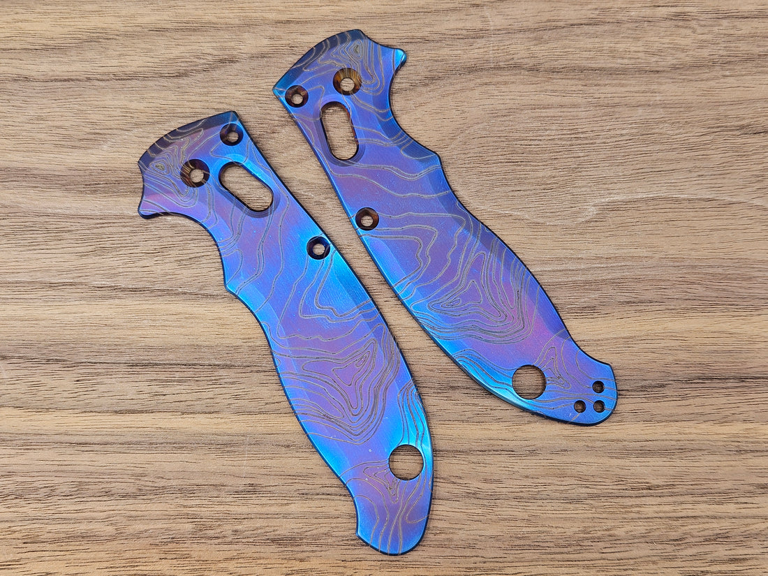 CLR Spyderco Manix 2<br>Titanium Standard<br>Topo Flamed