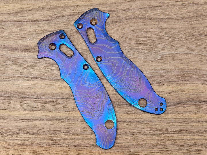 CLR Spyderco Manix 2<br>Titanium Standard<br>Topo Flamed