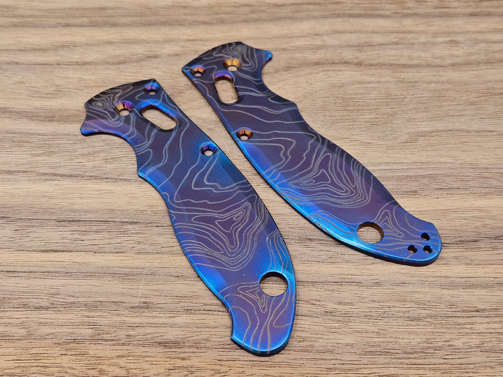 CLR Spyderco Manix 2<br>Titanium Standard<br>Topo Flamed