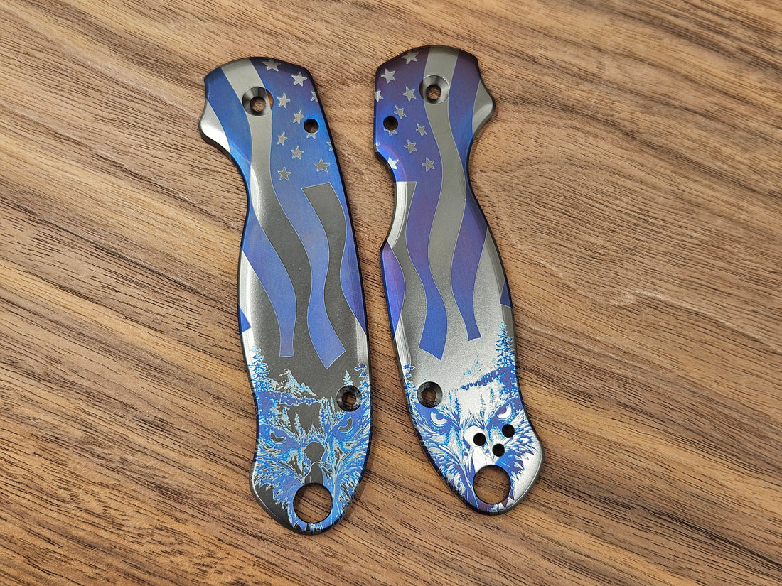 CLR Spyderco Paramilitary 3<br>Titanium Standard 4th Flamed
