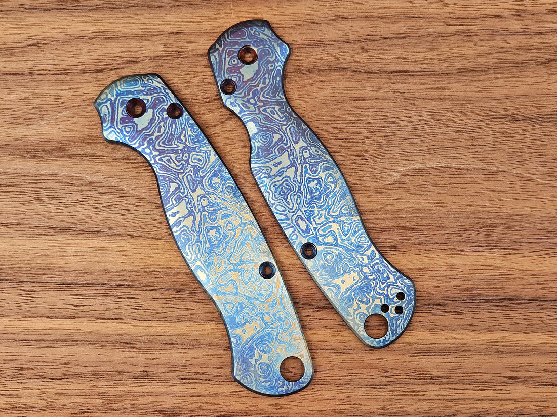CLR Spyderco Paramilitary 2<br>Titanium Standard<br>Alien Flamed