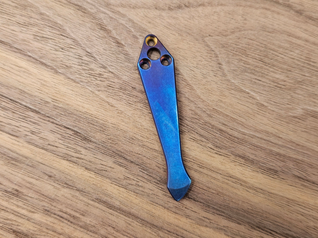 CLR Clip Spyderco Shaman<br>Titanium Standard - Spidy Tip Flamed