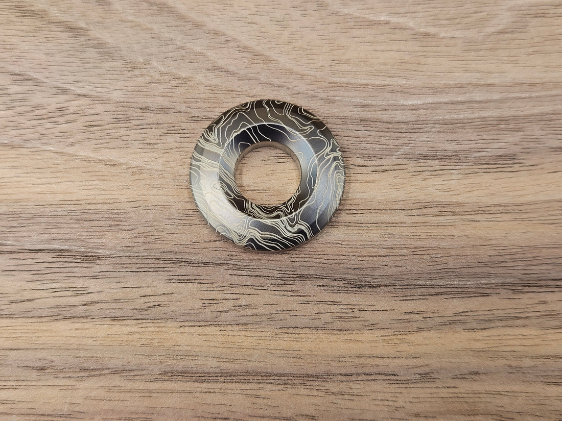 CLR Lanyard Bead 1 inch<br>Titanium Topo Black