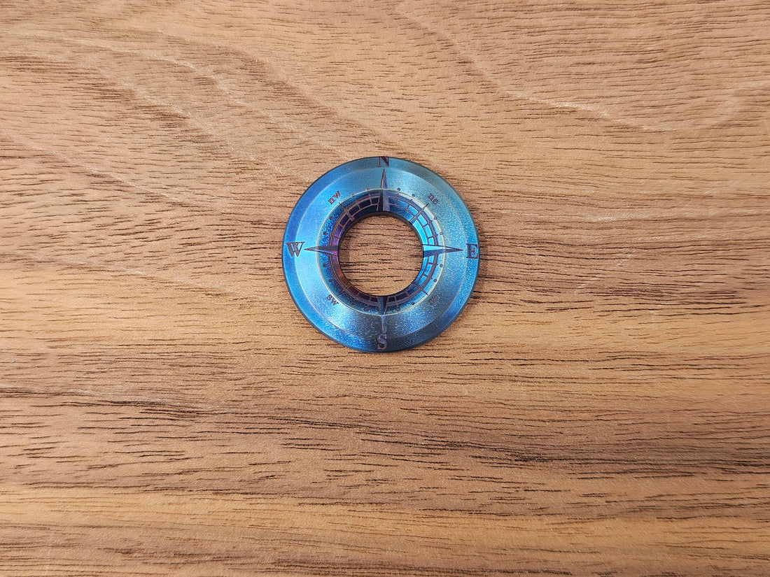 CLR Lanyard Bead 1 inch<br>Titanium Compass Flamed
