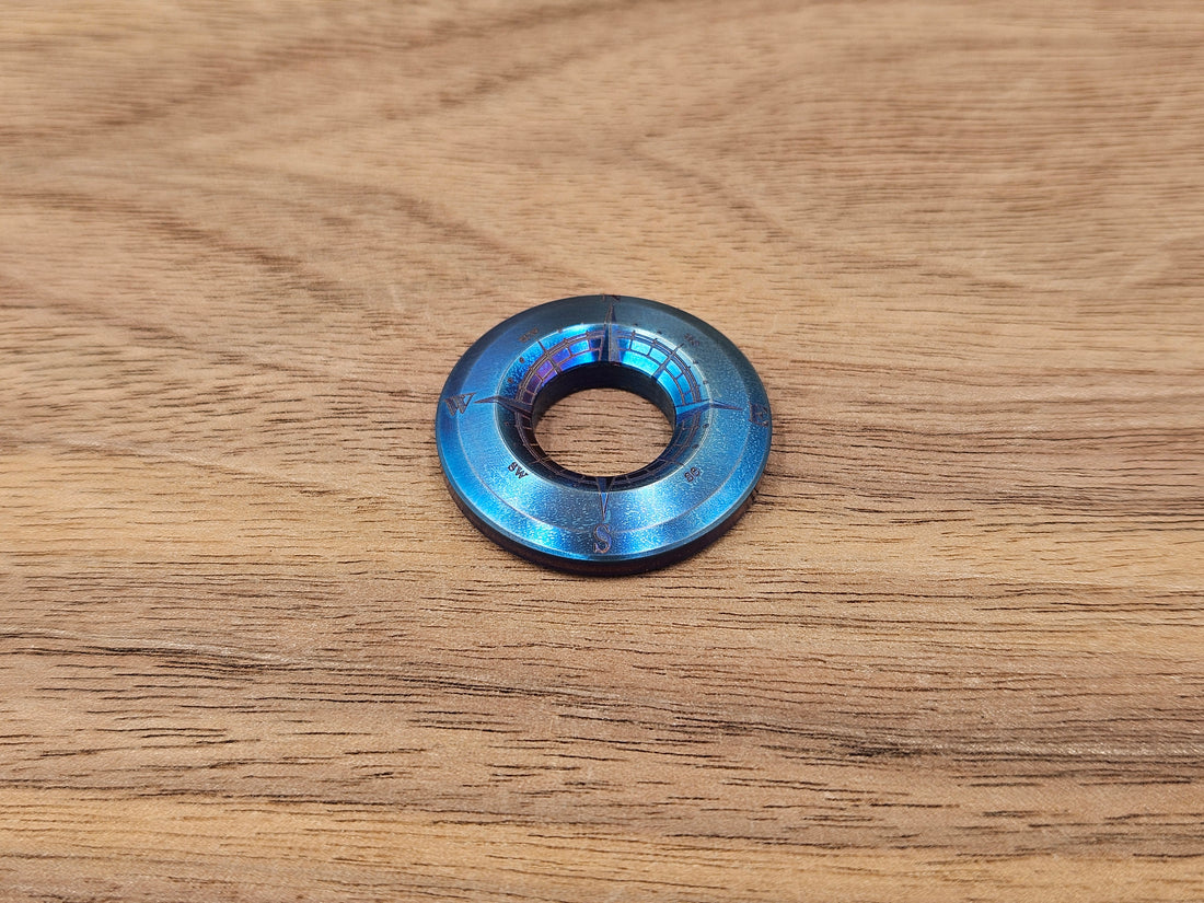 CLR Lanyard Bead 1 inch<br>Titanium Compass Flamed