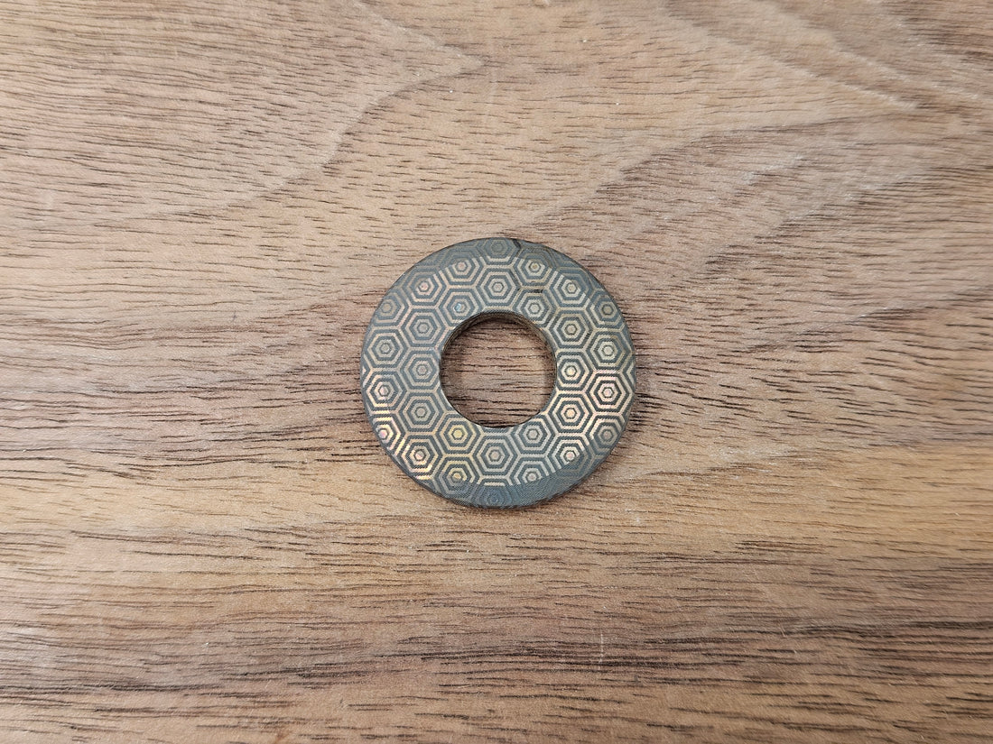 CLR Lanyard Bead 1 inch<br>Titanium Honeycomb Gold