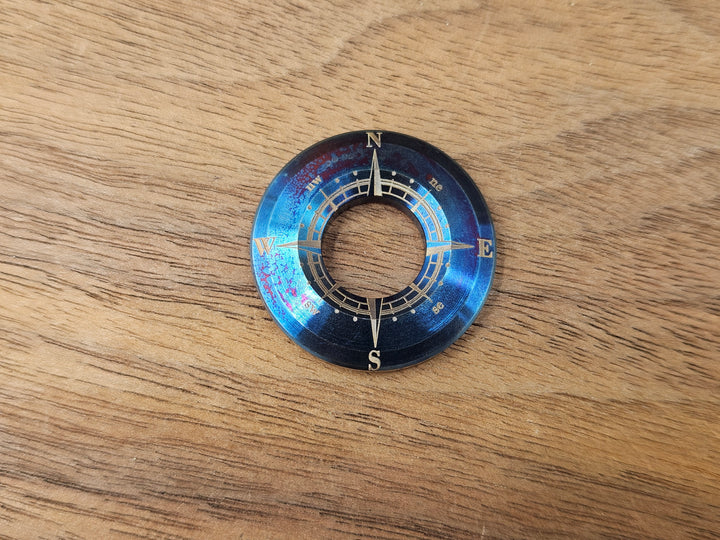 CLR Lanyard Bead 1 inch<br>Titanium Compass Flamed