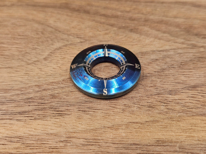 CLR Lanyard Bead 1 inch<br>Titanium Compass Flamed