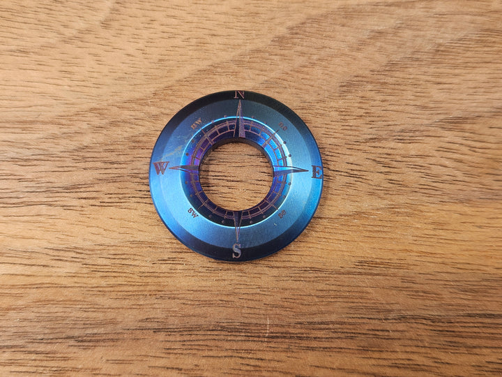 CLR Lanyard Bead 1 inch<br>Titanium Compass Flamed