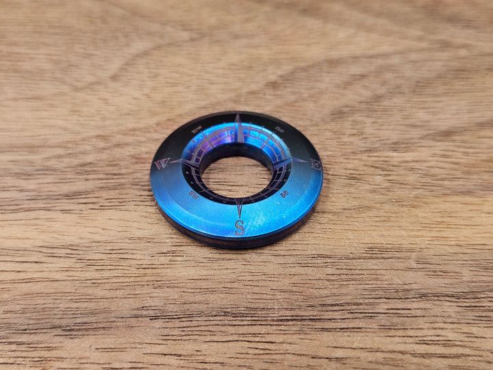 CLR Lanyard Bead 1 inch<br>Titanium Compass Flamed