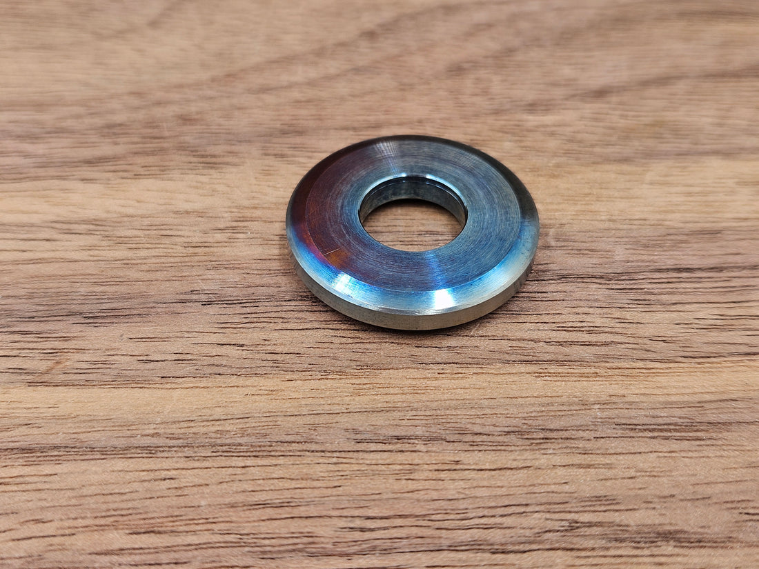 CLR Lanyard Bead 1 inch<br>Titanium Light Blue Flamed