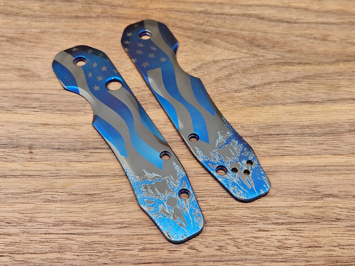 CLR Spyderco Smock<br>Titanium Standard 4th Eagle Flamed