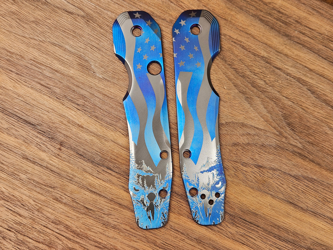 CLR Spyderco Smock<br>Titanium Standard 4th Eagle Flamed