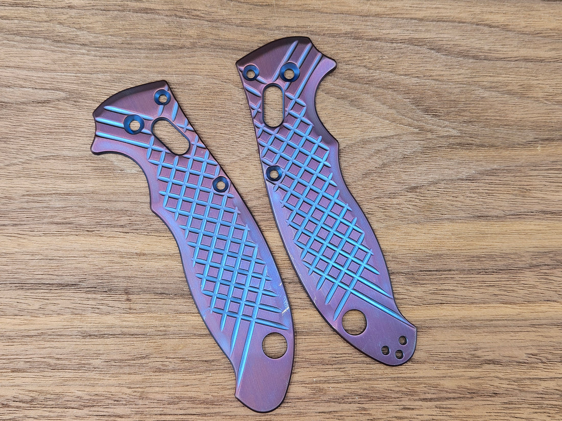CLR Spyderco Manix 2<br>Titanium Frag<br>2tone Blue Purple