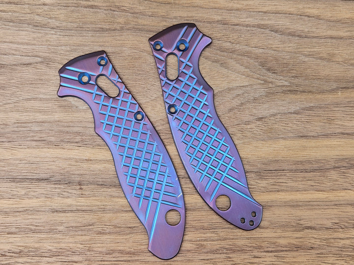 CLR Spyderco Manix 2<br>Titanium Frag<br>2tone Blue Purple