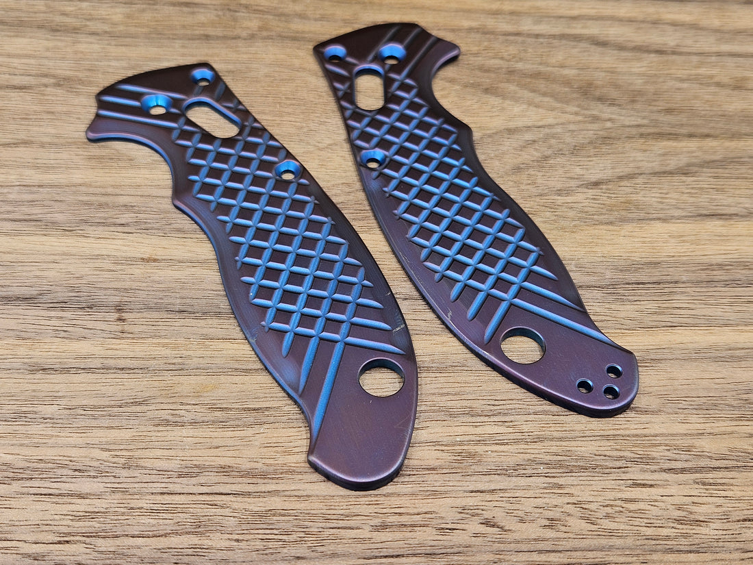 CLR Spyderco Manix 2<br>Titanium Frag<br>2tone Blue Purple