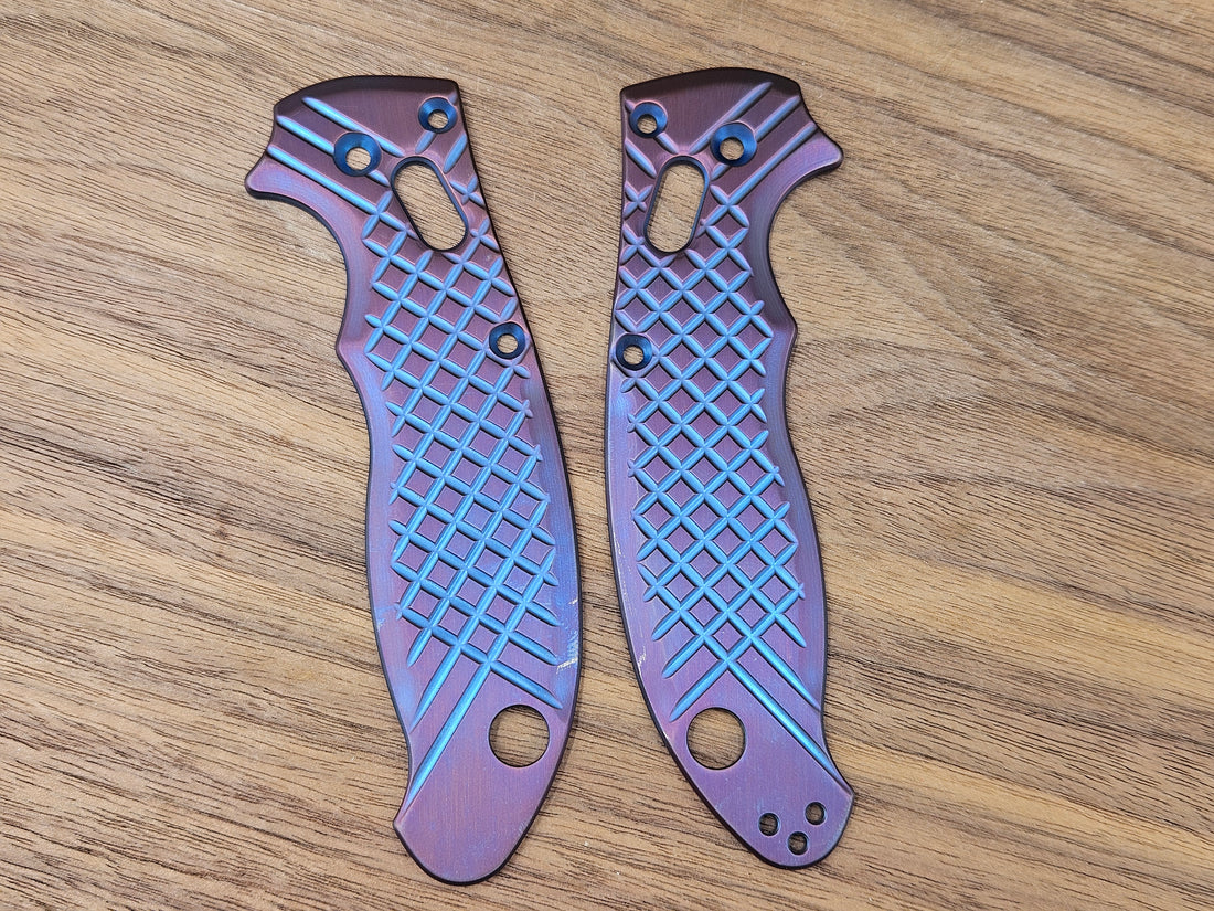 CLR Spyderco Manix 2<br>Titanium Frag<br>2tone Blue Purple