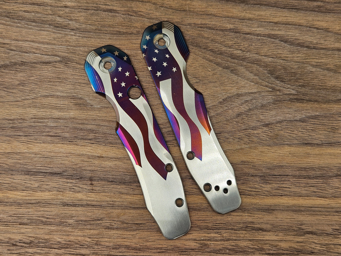 CLR Spyderco Smock 2.0<br>Titanium Standard 4th Flag Flamed
