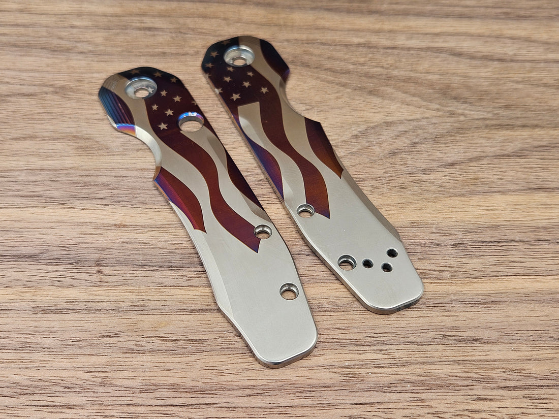 CLR Spyderco Smock 2.0<br>Titanium Standard 4th Flag Flamed