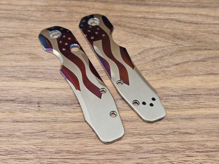 CLR Spyderco Smock 2.0<br>Titanium Standard 4th Flag Flamed
