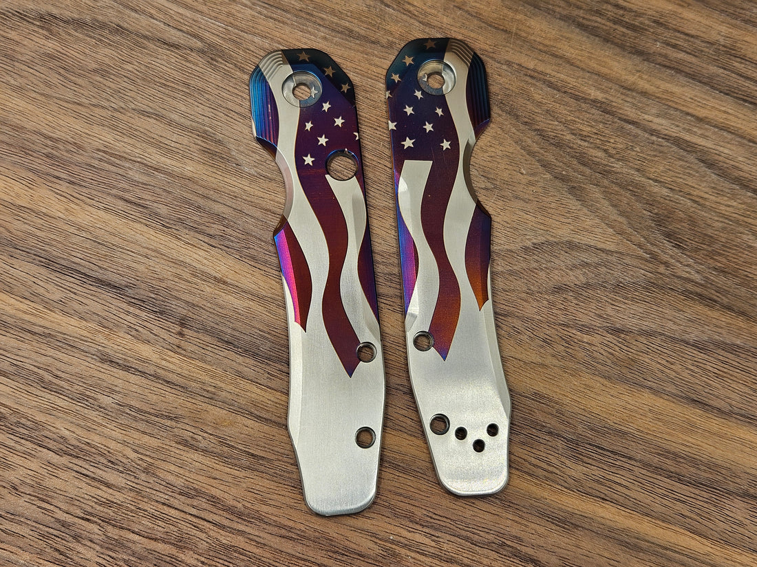 CLR Spyderco Smock 2.0<br>Titanium Standard 4th Flag Flamed