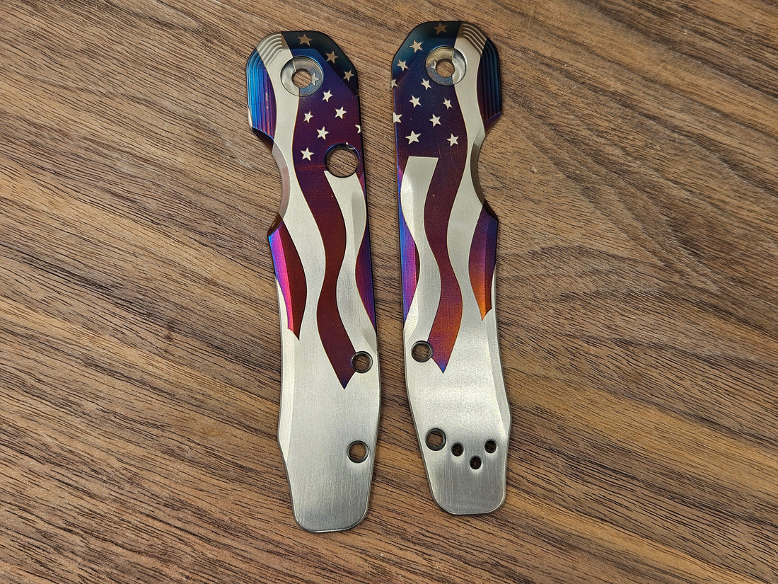 CLR Spyderco Smock 2.0<br>Titanium Standard 4th Flag Flamed