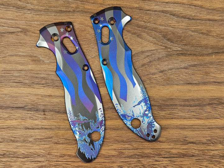 CLR Spyderco Manix 2<br>Titanium Standard<br>4th Eagle Flamed