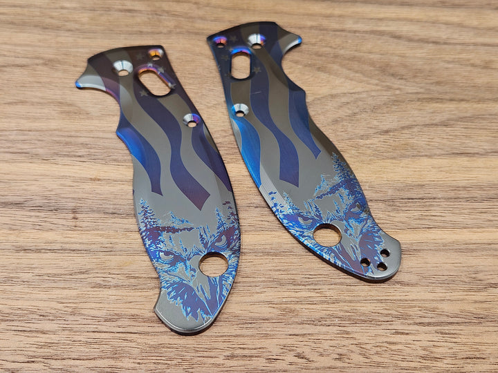 CLR Spyderco Manix 2<br>Titanium Standard<br>4th Eagle Flamed