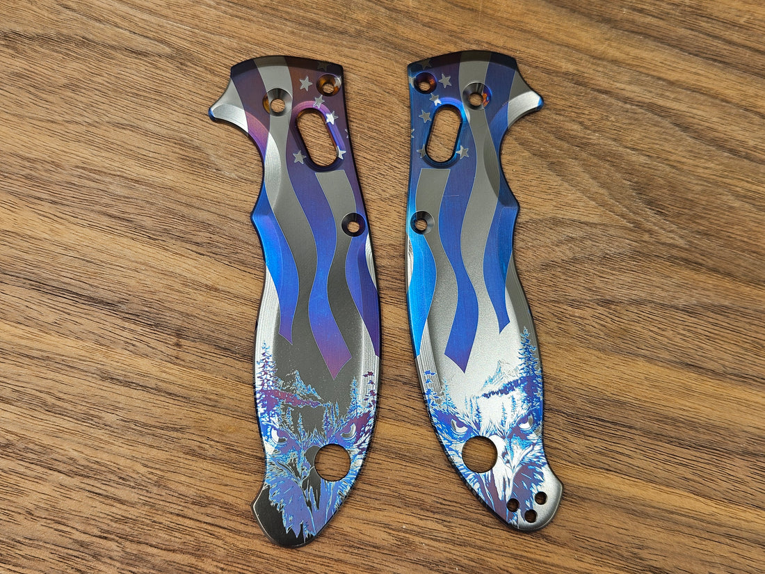 CLR Spyderco Manix 2<br>Titanium Standard<br>4th Eagle Flamed