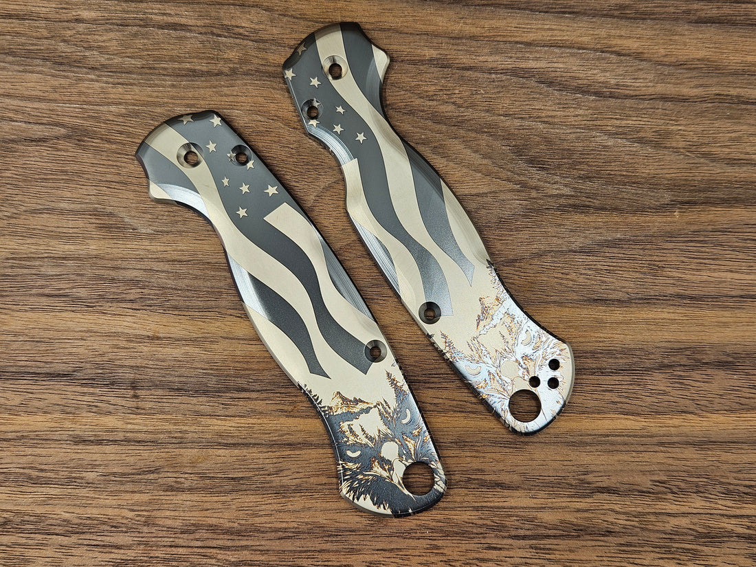 CLR Spyderco Paramilitary 2<br>Titanium Standard 4th Eagle