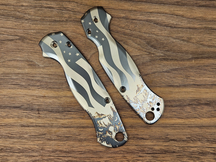 CLR Spyderco Paramilitary 2<br>Titanium Standard 4th Eagle