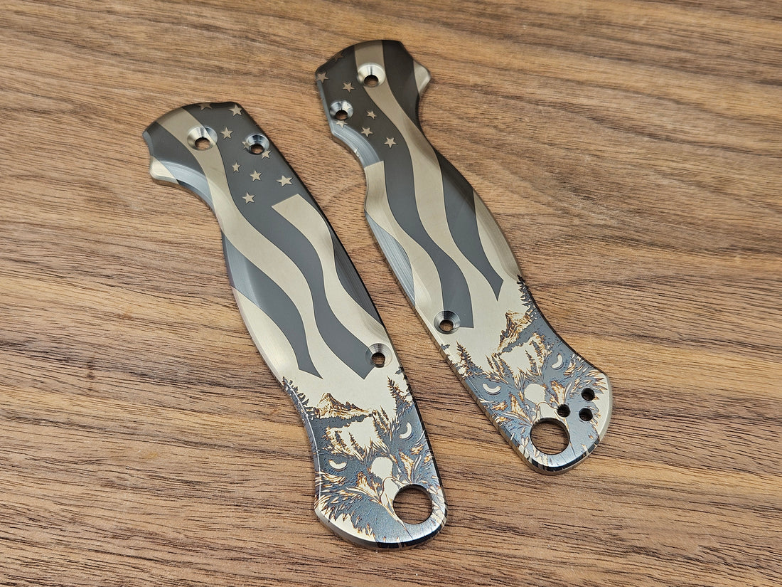 CLR Spyderco Paramilitary 2<br>Titanium Standard 4th Eagle