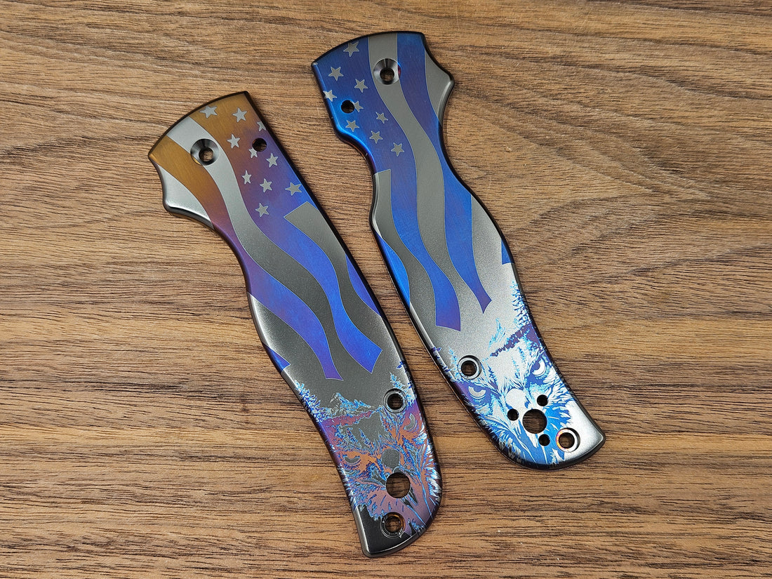 CLR Spyderco Shaman<br>Titanium Standard 4th Eagle Flamed
