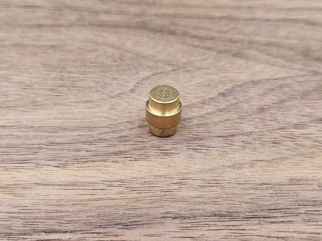 CLR Brass Lanyard Hole Plug<br>Spyderco PM2 & PM3<br>Compass Stone Washed
