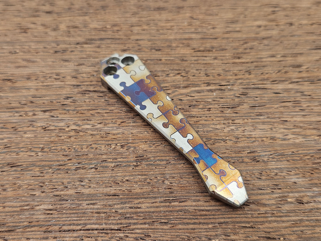 CLR Clip Spyderco Models<br>Titanium Standard - Diamond Tip Puzzle