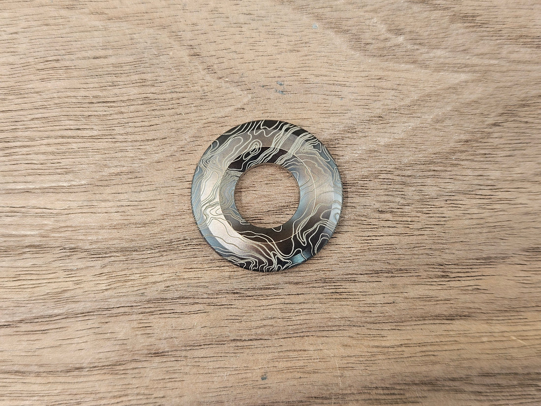 CLR Lanyard Bead 1 inch<br>Titanium Topo Black