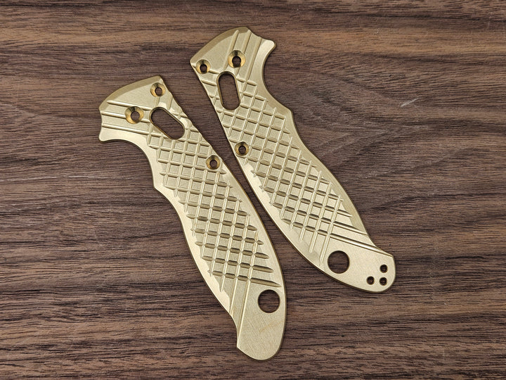 CLR Spyderco Manix 2<br>Brass Frag Brushed
