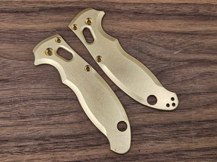 CLR Spyderco Manix 2<br>Brass Standard Brushed