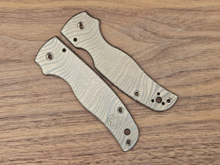 CLR Spyderco Shaman Scales Titanium Standard - Beskar Battleworn