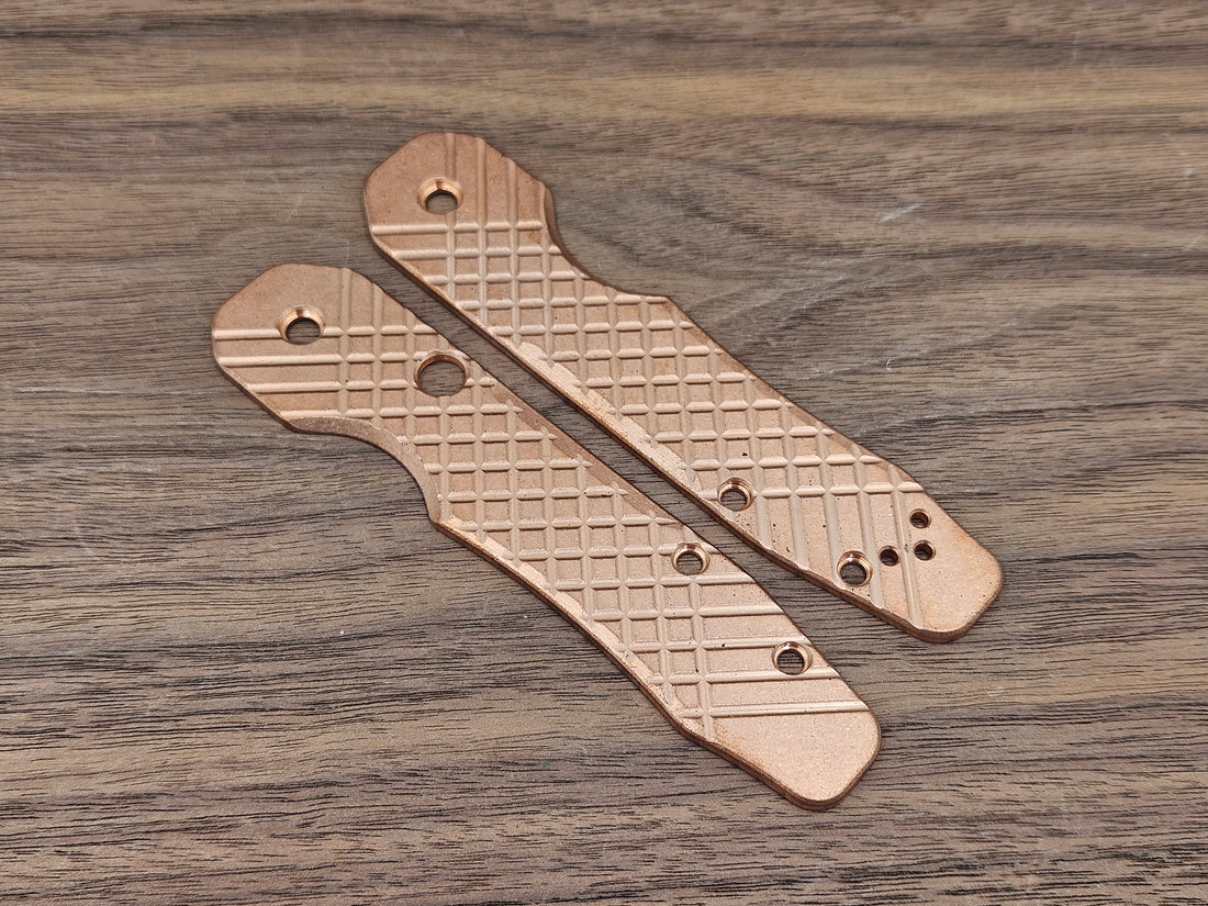 CLR Spyderco Smock Scales Copper Frag - Tumbled